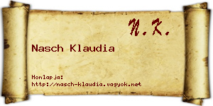 Nasch Klaudia névjegykártya